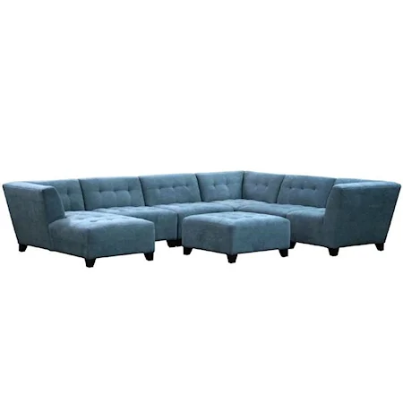 Contempary Sectional with Tufted Seat and Seat Back